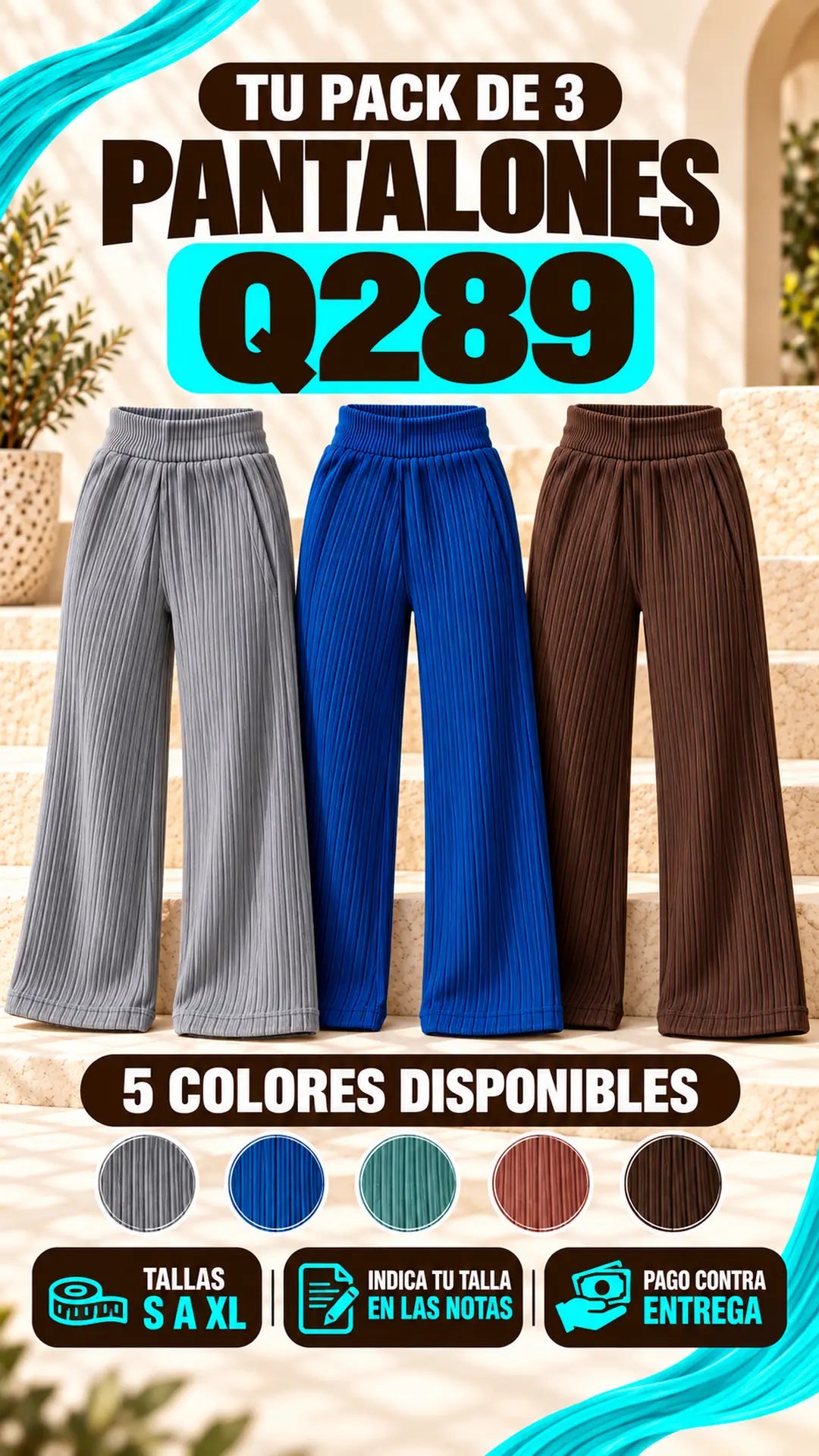 Pack x3 Pantalones Comfort